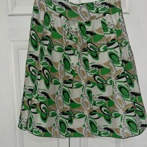 Green A-Line Knee-Length Skirt for Casual Wear